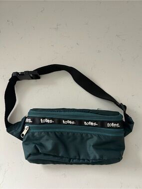 Vintage Totes Teal Green Belt Bag with Black Strap